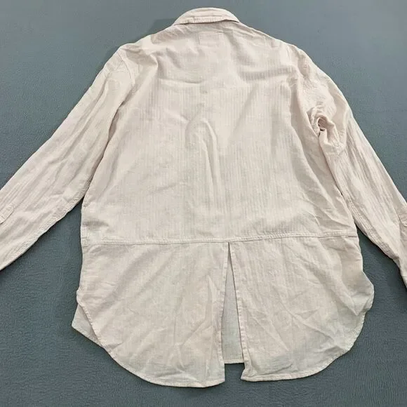 Abercrombie & Fitch Top Button Up Boyfriend Size XL Long Sleeve Pink Soft Cotton - Picture 15 of 16